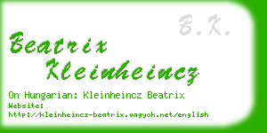 beatrix kleinheincz business card